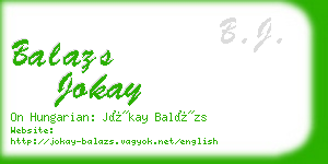 balazs jokay business card